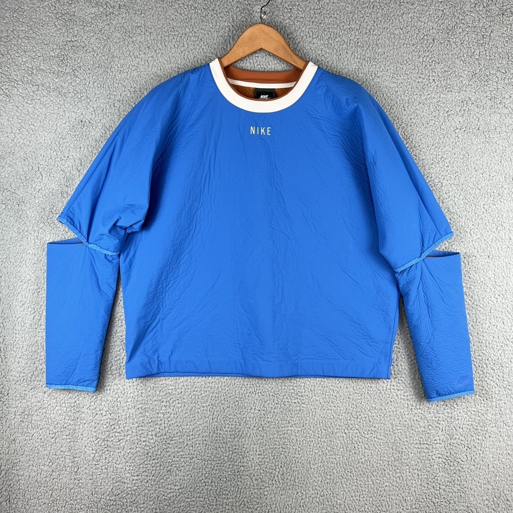 Nike Sportswear Sweatshirt Womens Large Blue Tech Pack‎ Crew Top 930765-403